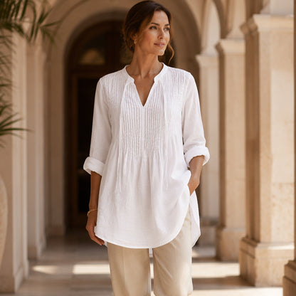 ⏳Time-Limited Special⏰-Women's Casual V-Neck Tie Pleated Top