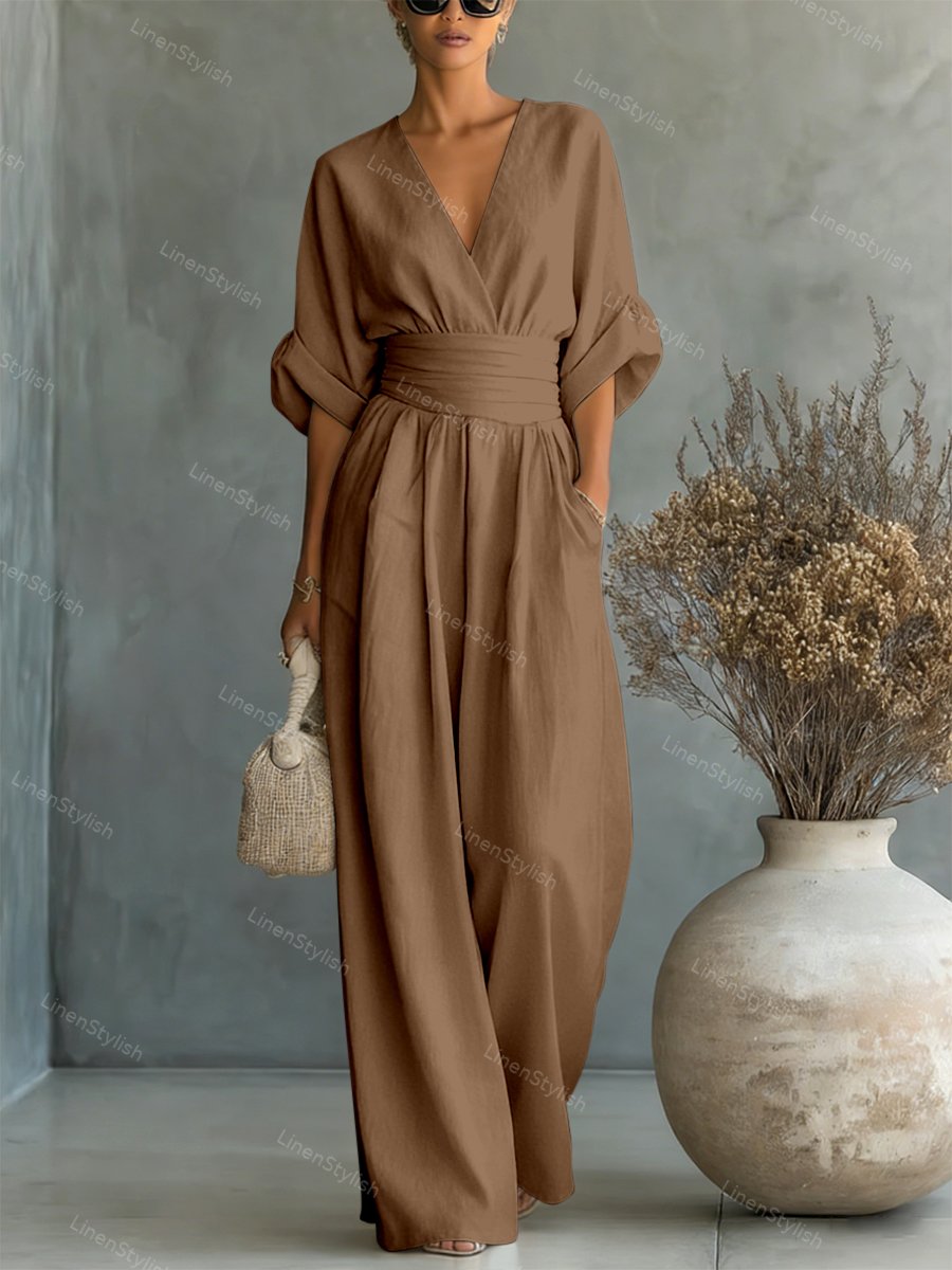 Essential V-neck Waist Jumpsuit