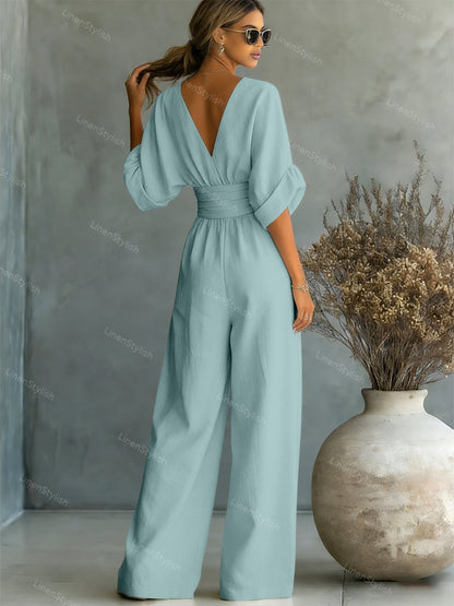 Essential V-neck Waist Jumpsuit