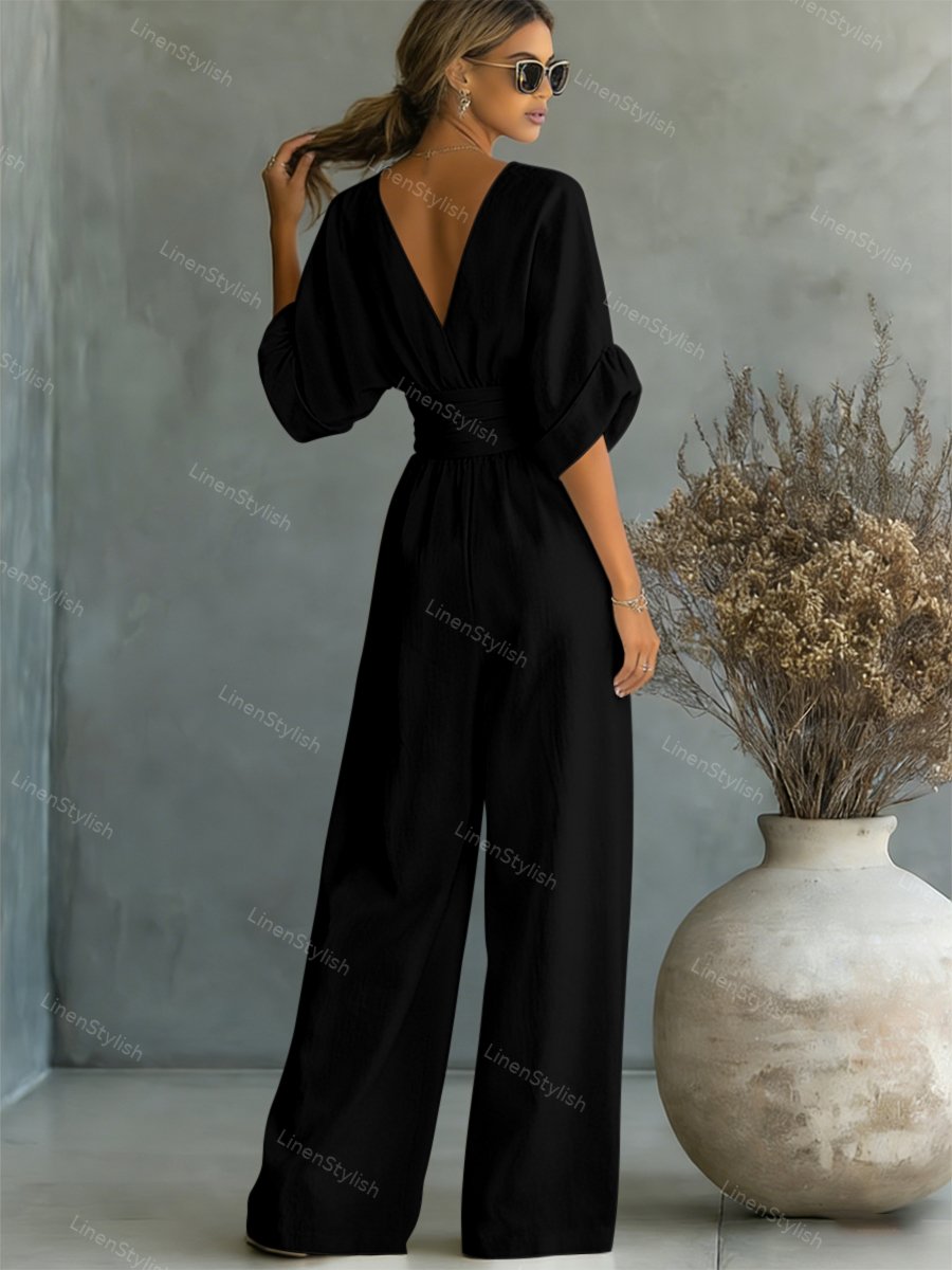 Essential V-neck Waist Jumpsuit