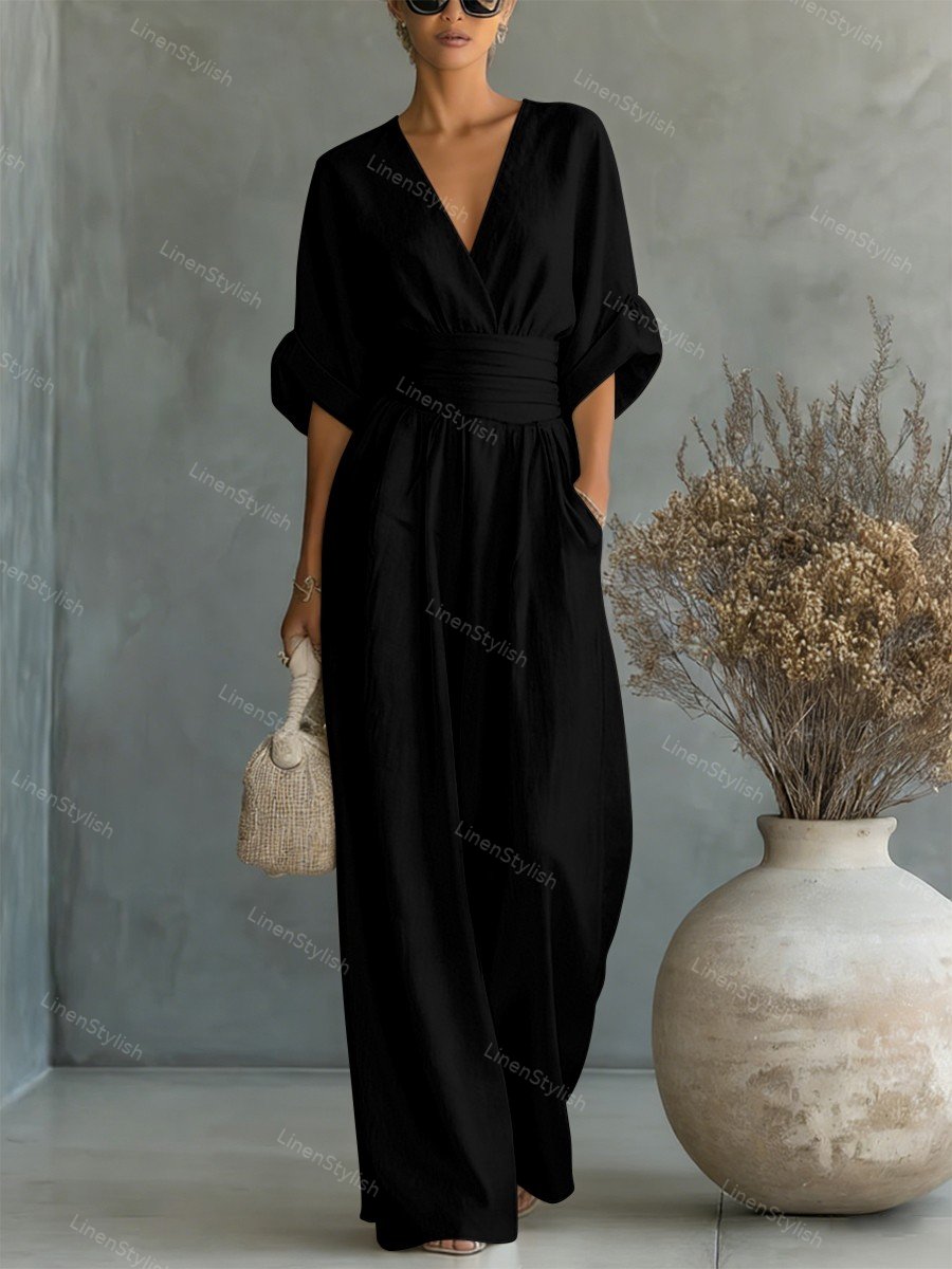 Essential V-neck Waist Jumpsuit