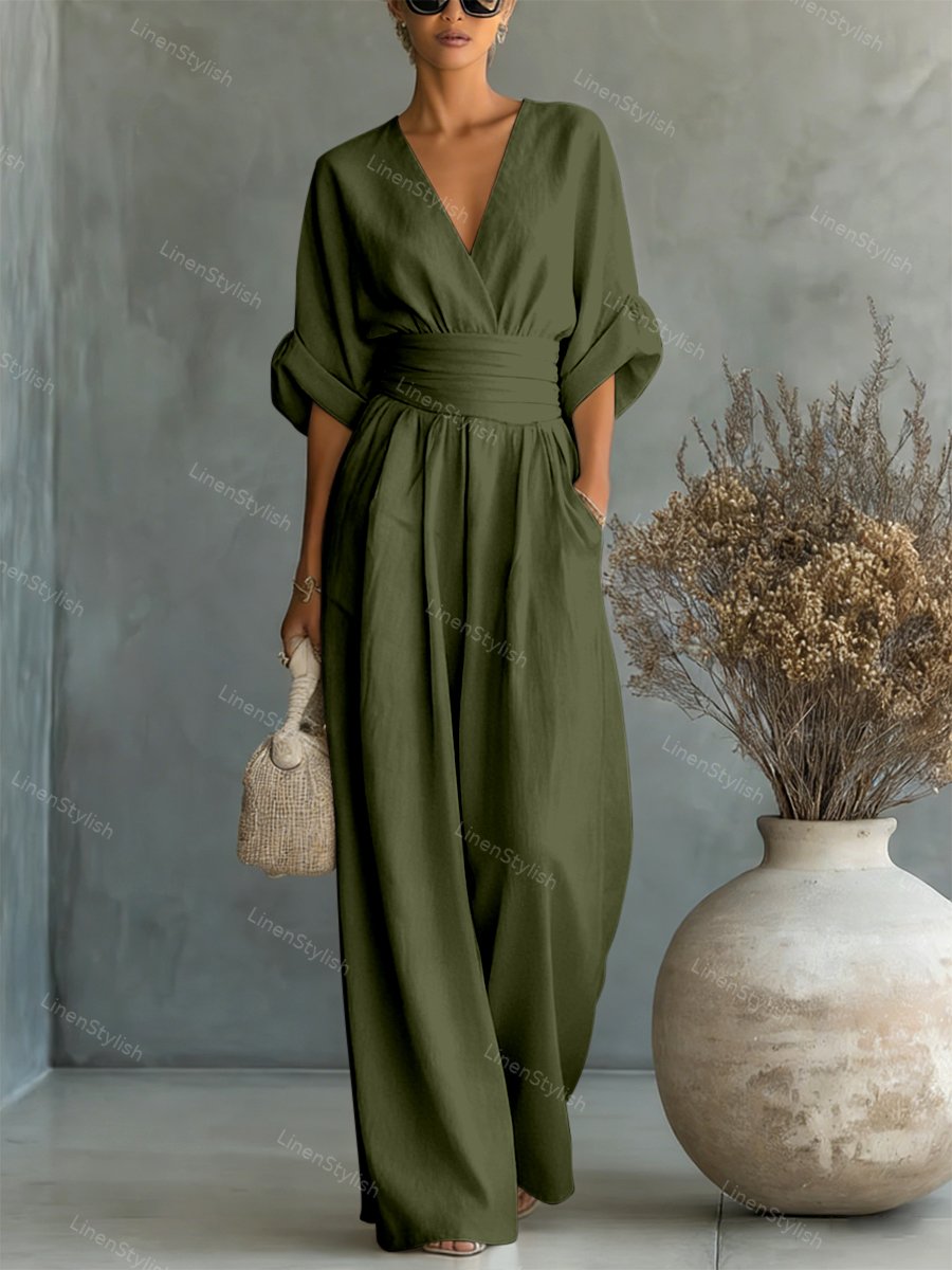 Essential V-neck Waist Jumpsuit