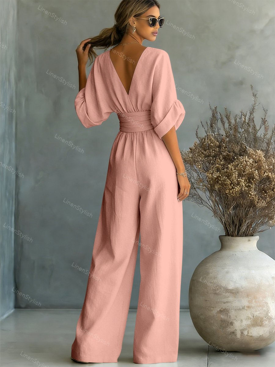 Essential V-neck Waist Jumpsuit