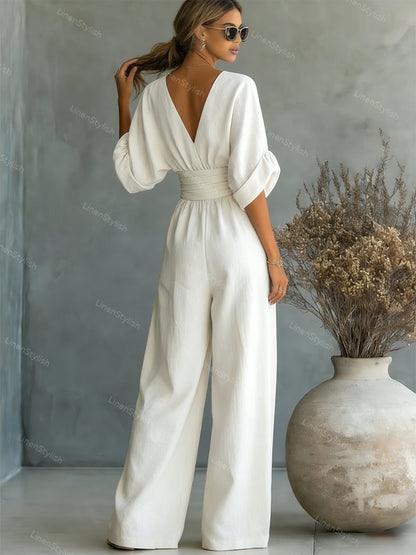 Essential V-neck Waist Jumpsuit
