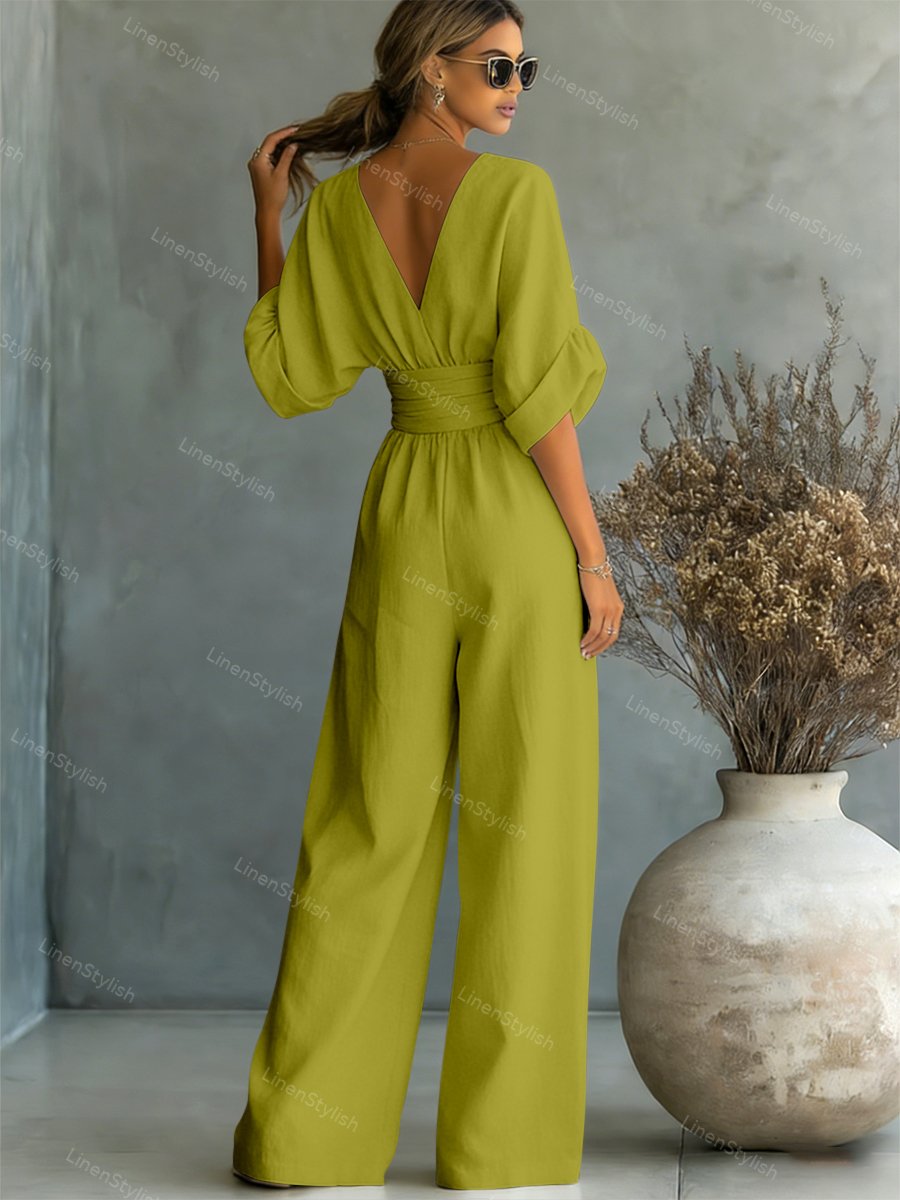 Essential V-neck Waist Jumpsuit