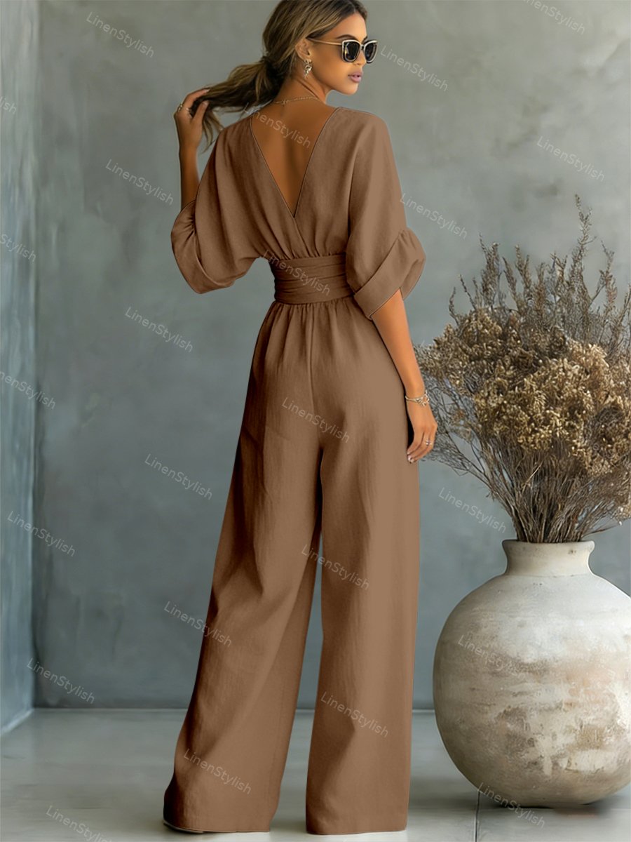 Essential V-neck Waist Jumpsuit