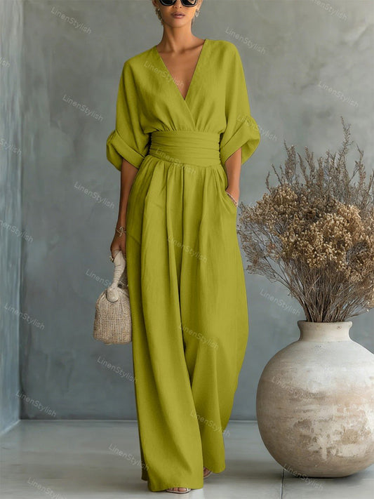 Essential V-neck Waist Jumpsuit