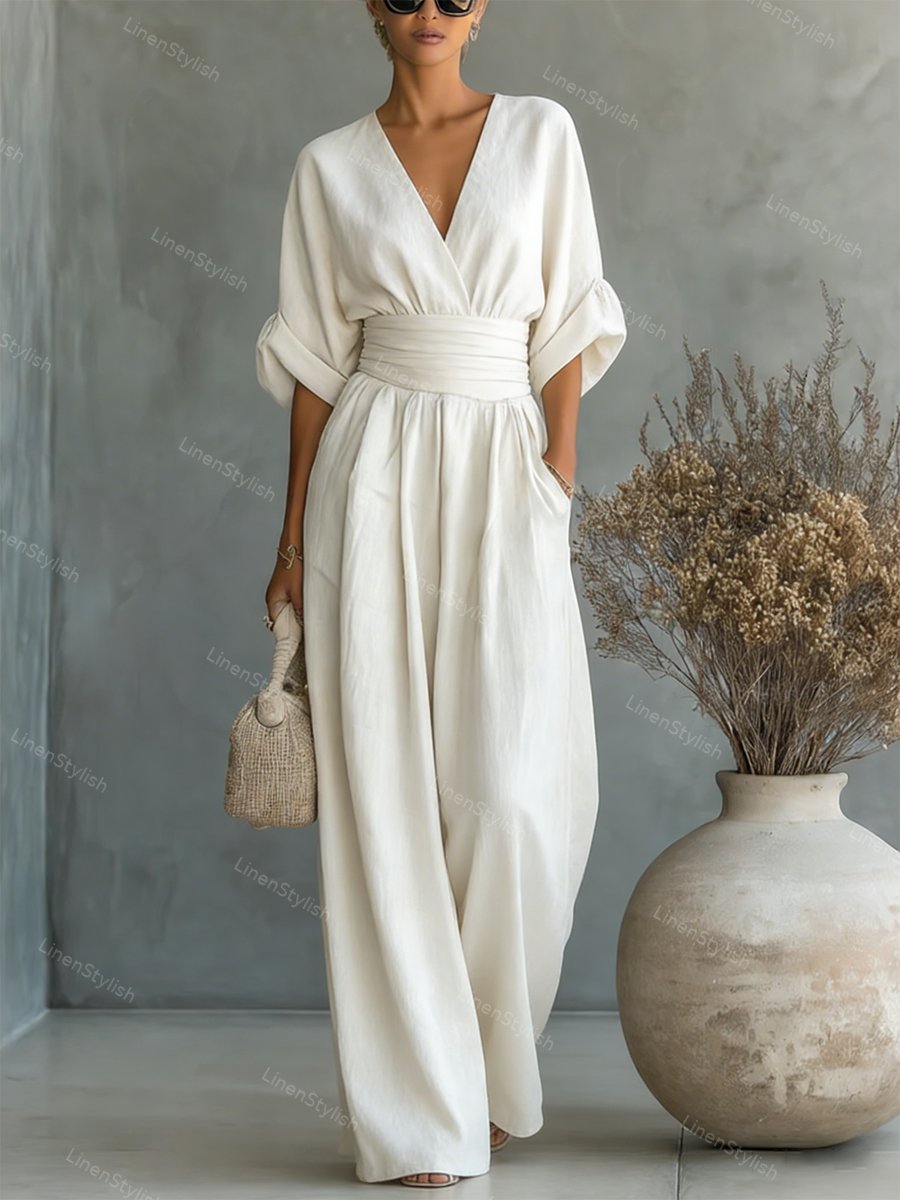 Essential V-neck Waist Jumpsuit