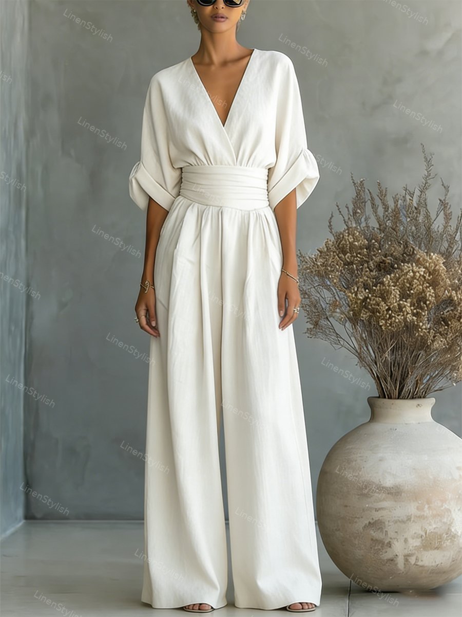 Essential V-neck Waist Jumpsuit